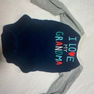 Baby Gap 12-18 Months Love My Grandma long Sleeve onesies adorable navy Gray